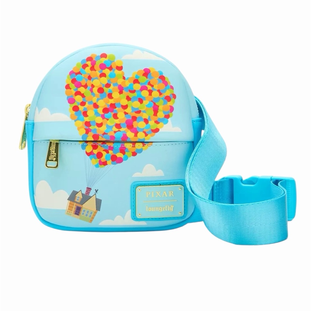 NEW Loungefly Disney Pixar Up Heart Balloon House Belt Bag Crossbody Purse